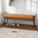 Upholstered Entryway Bench with Metal Legs