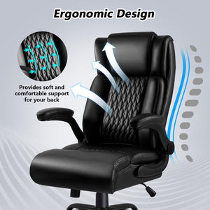 Big & Tall Ergonomic Leather Office Chair with Lumbar Support