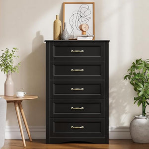 5-Drawer Wood Dresser Storage Cabinet
