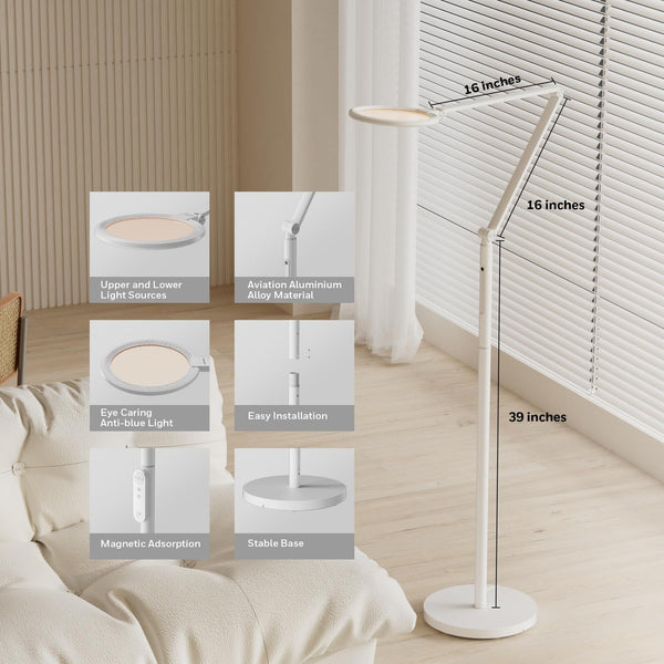 Dimmable LED Floor Lamp with Remote & Touch Control