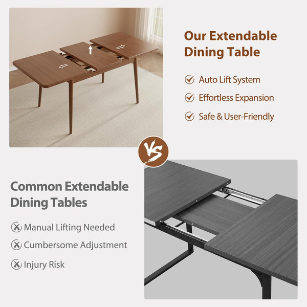 Solid Wood Extendable Dining Table – Seats 4 to 8