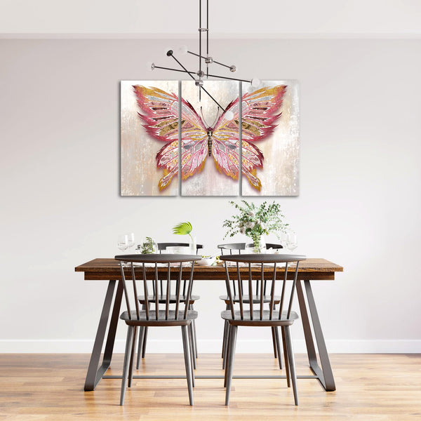Butterfly Canvas Wall Art – 3-Panel Set
