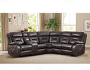 L-Shaped Faux Leather Reclining Sectional Sofa with Console & Storage