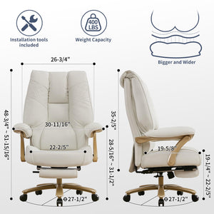 Big & Tall Reclining Executive Office Chair with Footrest
