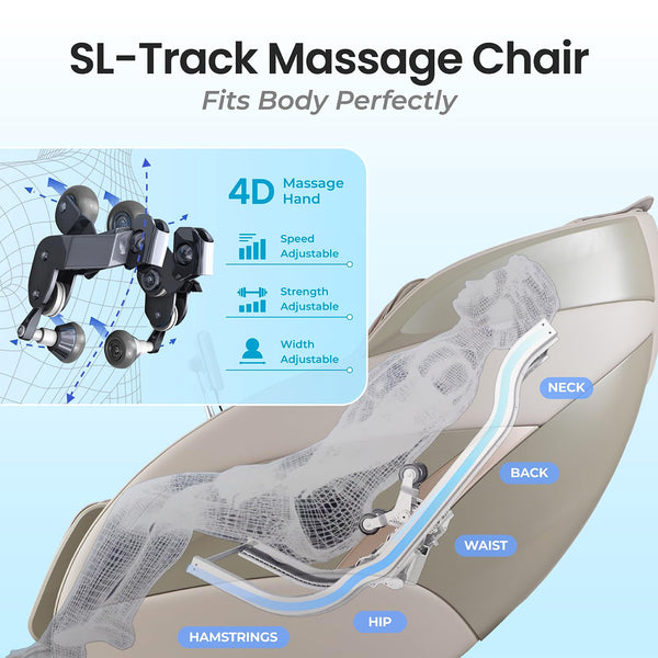 4D Full Body Massage Chair with SL Track & Zero Gravity