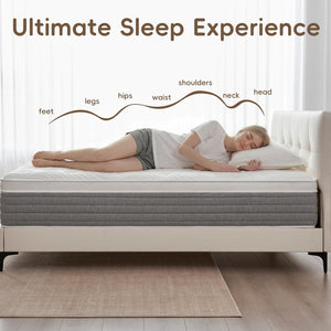 12-Inch Full Size Hybrid Mattress – Memory Foam & Pocket Springs, Medium Firm