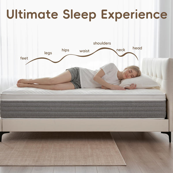 12-Inch Full Size Hybrid Mattress – Memory Foam & Pocket Springs, Medium Firm