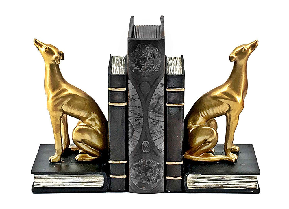 Greyhound Dog Bookends – Golden, 7 Inch