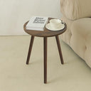 Round Wood Side Table – Small Accent End Table with 3 Legs