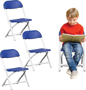 Kids Folding Plastic Chair with Steel Frame – Set of 4