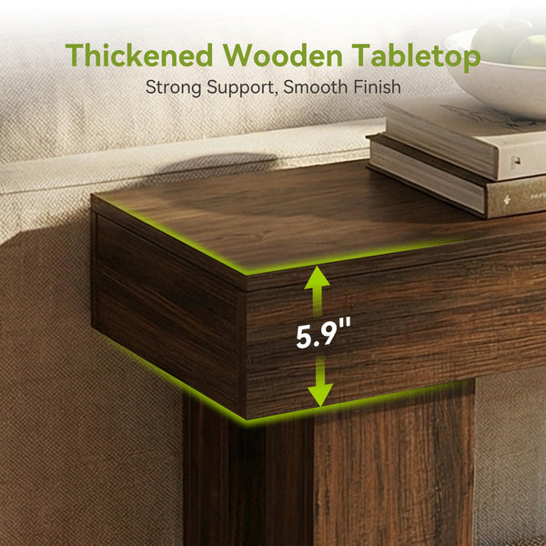 63" 2-Tier Console Table with Storage Shelf