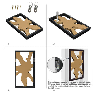 Teak Wood Wall Art Decor – Rustic Farmhouse Wooden Wall Hanging