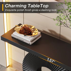 Modern Console Table with Geometric Base | 40 Inch Entryway Sofa Table