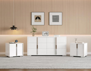 3-Piece Bedroom Dresser Set with 2 Nightstands & 6-Drawer Dresser