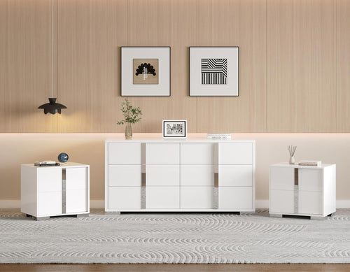 3-Piece Bedroom Dresser Set with 2 Nightstands & 6-Drawer Dresser