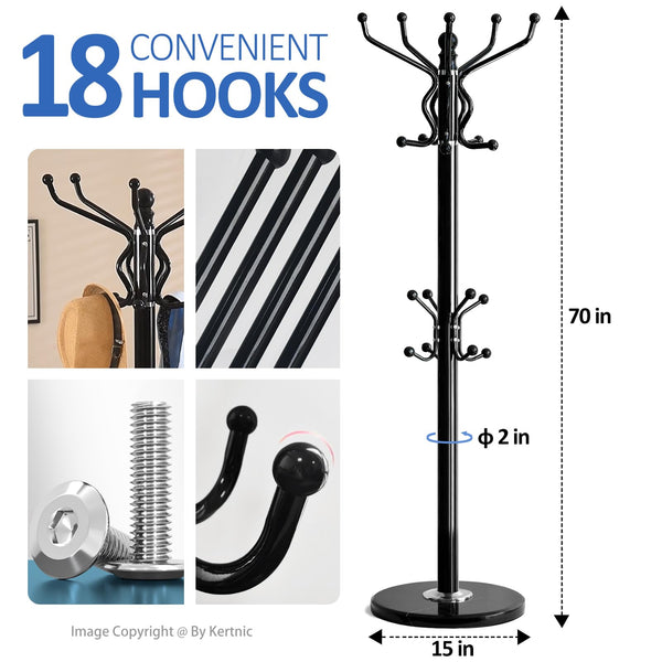 Freestanding Coat Rack with Marble Base