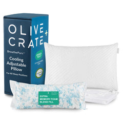 Adjustable Cooling Shredded Memory Foam Pillow – Queen Size