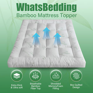 5-Inch Memory Foam Mattress Topper with Bamboo Viscose Cover