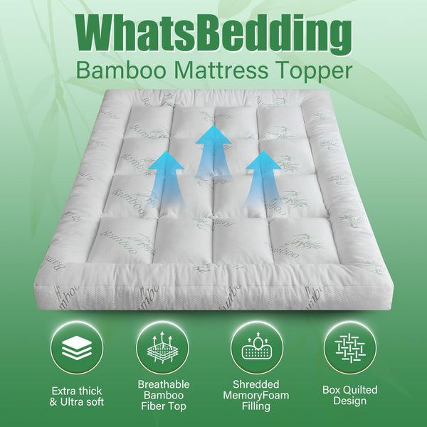 5-Inch Memory Foam Mattress Topper with Bamboo Viscose Cover