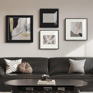 Framed Abstract Wall Art Set of 4 – Black & White Canvas Prints