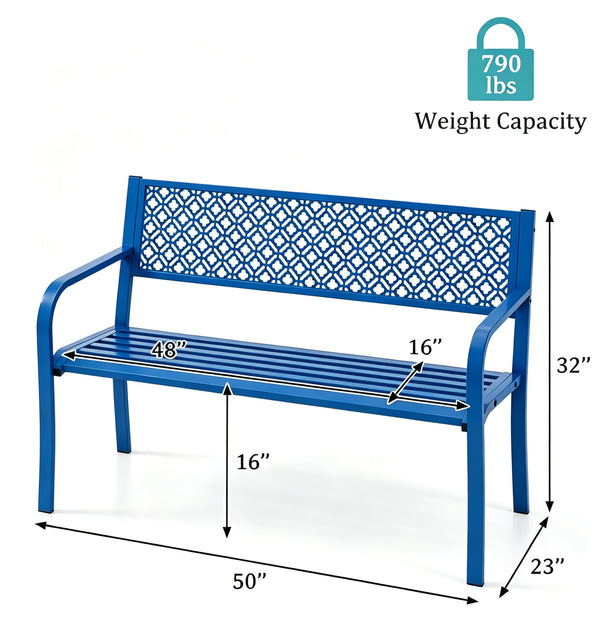 Outdoor Metal Garden Bench for 2
