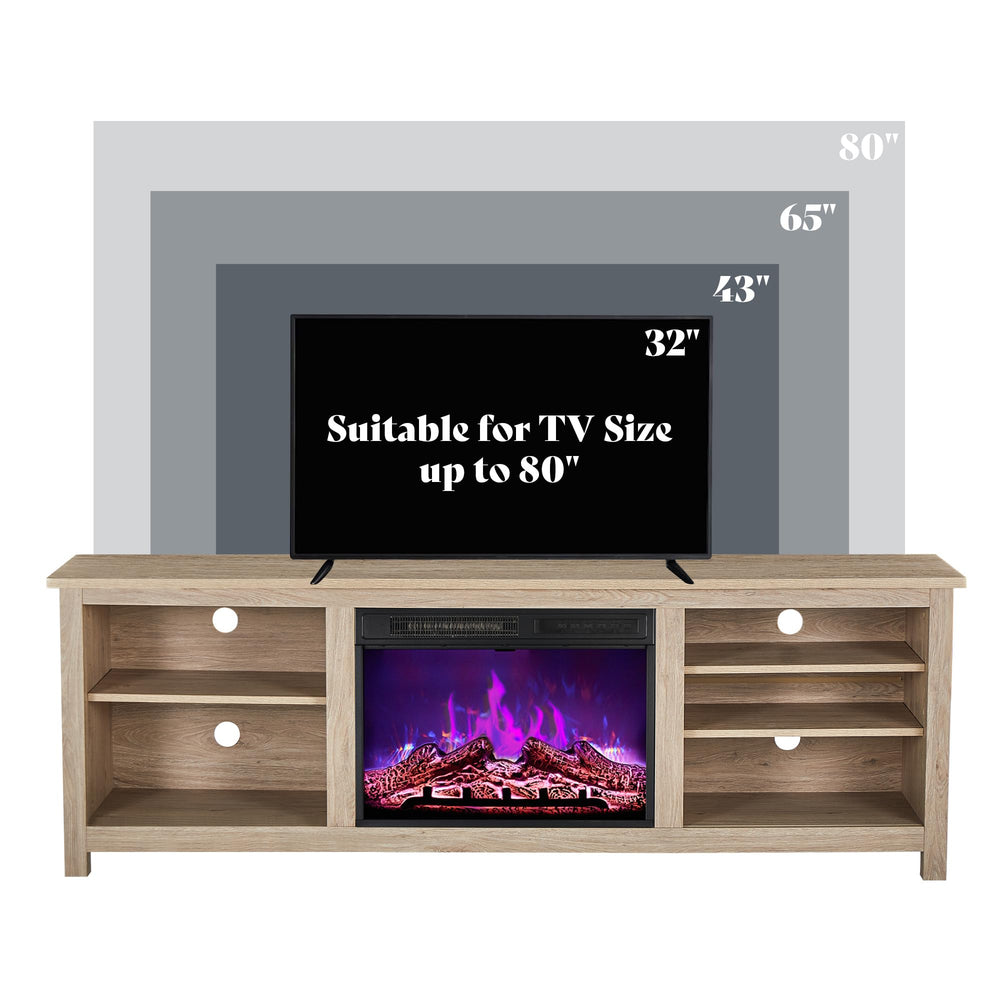 70" Fireplace TV Stand with Electric Fireplace
