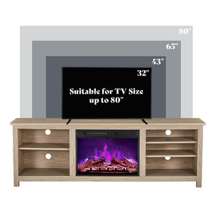 70" Fireplace TV Stand with Electric Fireplace