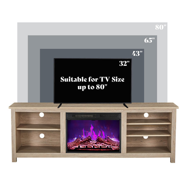 70" Fireplace TV Stand with Electric Fireplace