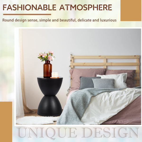 Black Hourglass Plastic Outdoor Side Table