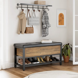 Storage Bench with Flip-Open Lid & Padded Seat