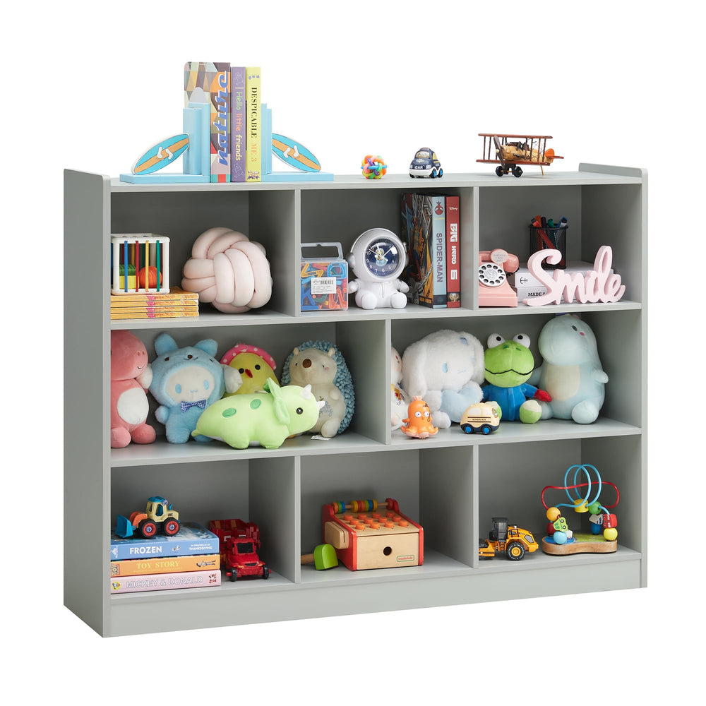 3-Tier 8-Section Bookshelf Storage Organizer