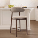 Upholstered Counter Height Bar Stools with Wood Legs