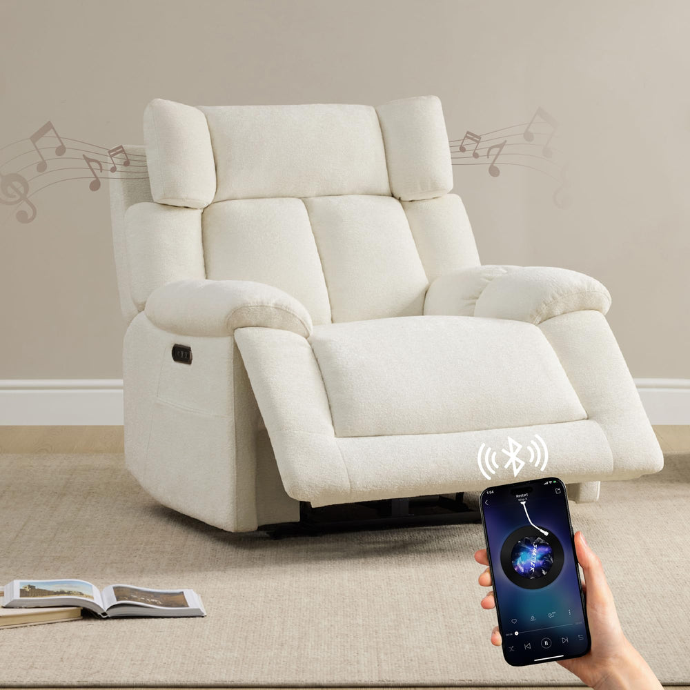 Oversized Power Recliner Chair with Bluetooth Speakers