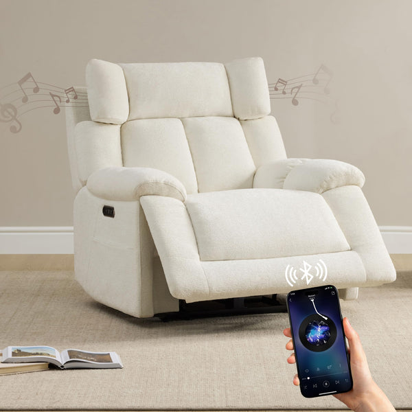 Oversized Power Recliner Chair with Bluetooth Speakers