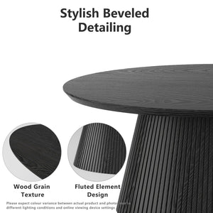 Oval Coffee Table with Fluted Design
