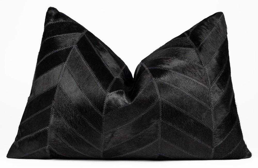 Cowhide Leather Patchwork Throw Pillow
