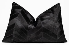 Cowhide Leather Patchwork Throw Pillow