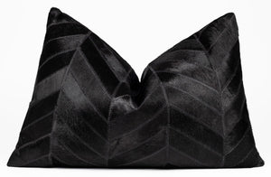 Cowhide Leather Patchwork Throw Pillow