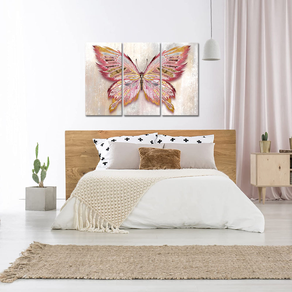 Butterfly Canvas Wall Art – 3-Panel Set