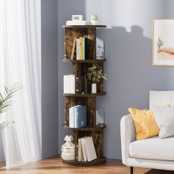 360° Rotating Bookshelf Tower