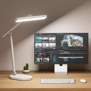Full-Spectrum LED Desk Lamp with Auto-Dimming, 60-Min Timer & 4-Axis Adjustable Arm
