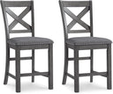 Upholstered Counter Height Barstool Set of 2