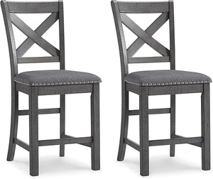 Counter Height Bar Stools Set of 2 – Upholstered Wood Frame