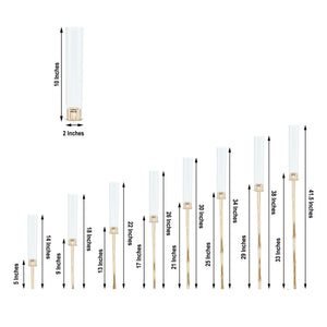 42-Inch Tall Gold Candelabra Candle Holder with Glass Shades