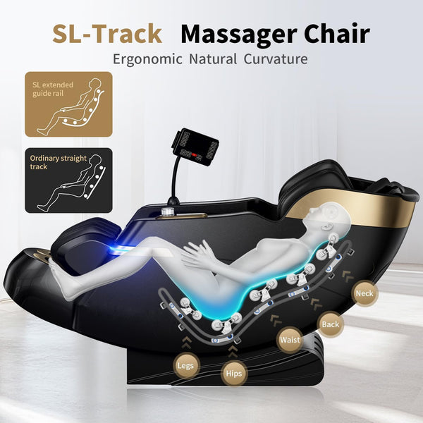 Zero Gravity Massage Chair – 51" SL Track, 3D Shiatsu, 20 Programs