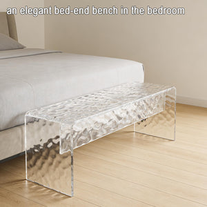 Clear Acrylic Bench – 2-Person Seat, 700 lbs Capacity