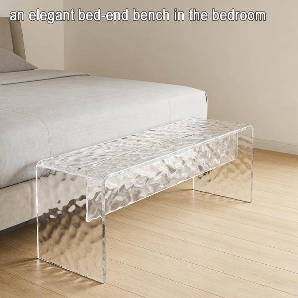 Clear Acrylic Bench – 2-Person Seat, 700 lbs Capacity