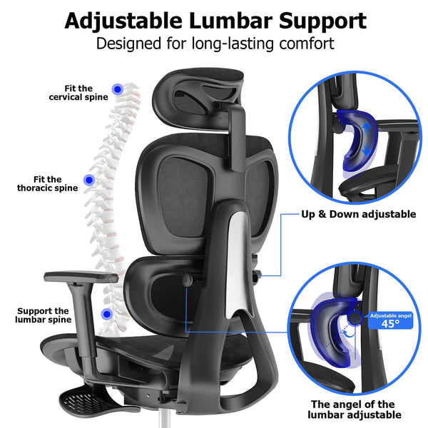 Ergonomic Mesh Office Chair with Adjustable Lumbar Support