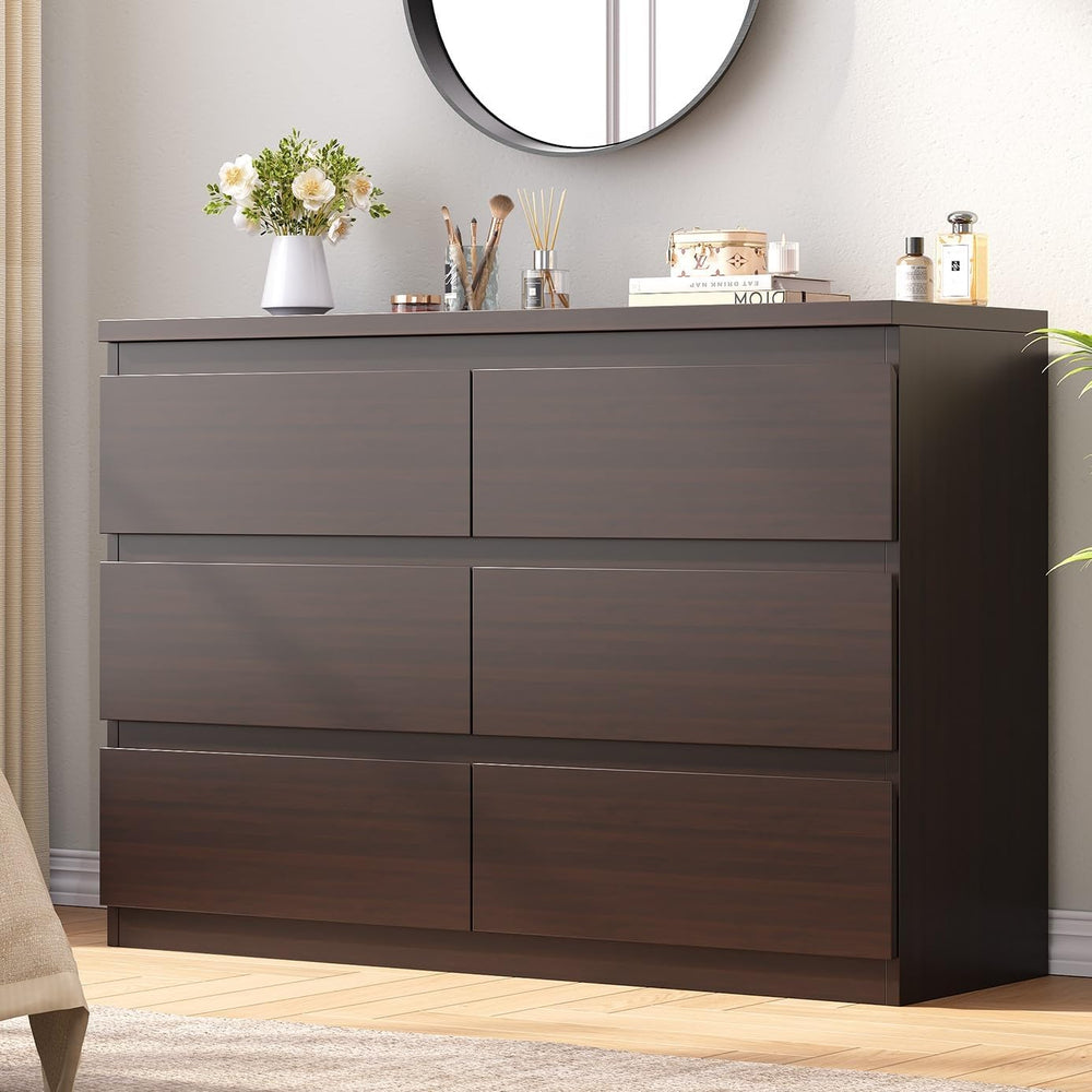 6-Drawer Wood Dresser with Deep Storage