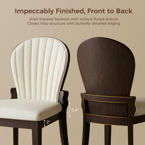 Tufted Leather Dining Chairs, Set of 2
